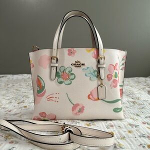 Coach Mollie Tote Bag 25 in Floral Print Chalk